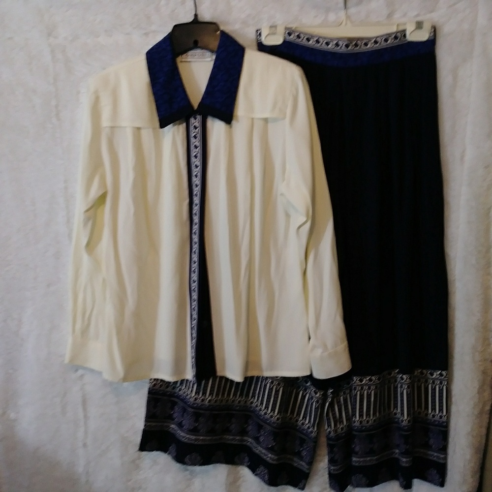 Componix Pant Set (Buttondown Top & Wide Leg Pant)